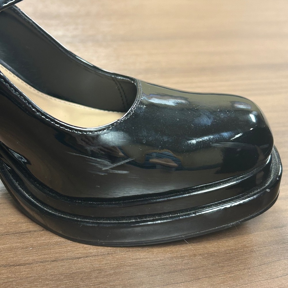Steve Madden Goth Y2K Black Patent Platform Mary Jane Block Heel Pumps Womens 9M - Picture 5 of 7